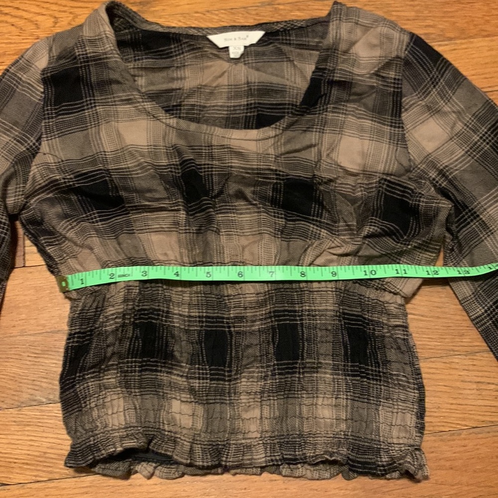 Flannel Pattern Babydoll top - Picture 3 of 5